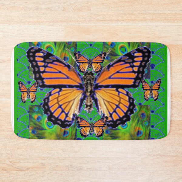Item preview, ORANGE MONARCH BUTTERFLIES PATTERN GREEN ART designed and sold by sharlesart.