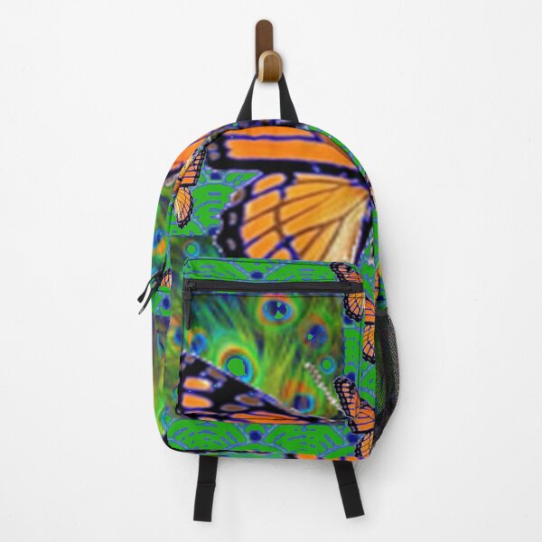 Item preview, ORANGE MONARCH BUTTERFLIES PATTERN GREEN ART designed and sold by sharlesart.