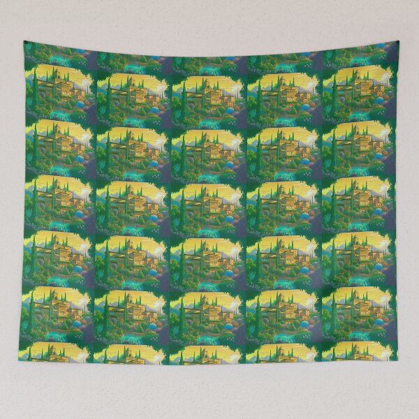 Item preview, The Alhambra, Granada, Spain, Yellow-green, AI Generated Art - A Famous Monument of Islamic Architecture designed and sold by studioSharonKay.
