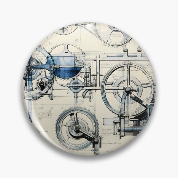Item preview, Blue Cogged Machine Blueprint designed and sold by dcrc.