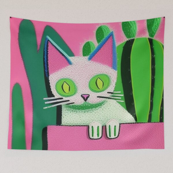 Item preview, Kitty loves cacti  designed and sold by Roxburylane.