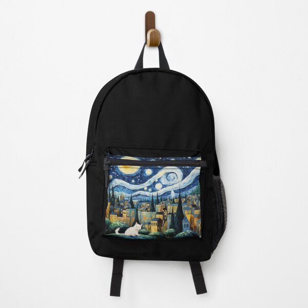 Item preview, Cat Van gogh Inspired Starry Night Painting for Van gogh Lovers designed and sold by Vangoholic.