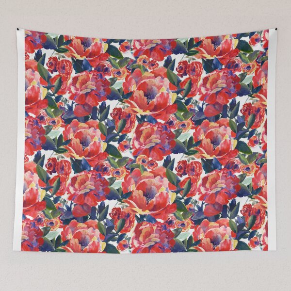 Item preview, Peonis grand floral handpainted designed and sold by Alessandro Remo Mazzoni Remotextiles.