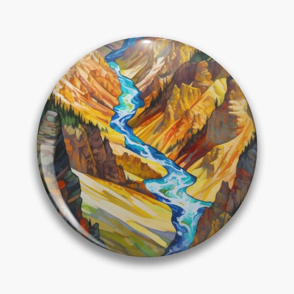 Item preview, Yellowstone National Park Waterstream, Wyoming, U.S.A, Original, AI Generated Art - A Breathtaking, Rugged American Wilderness designed and sold by studioSharonKay.
