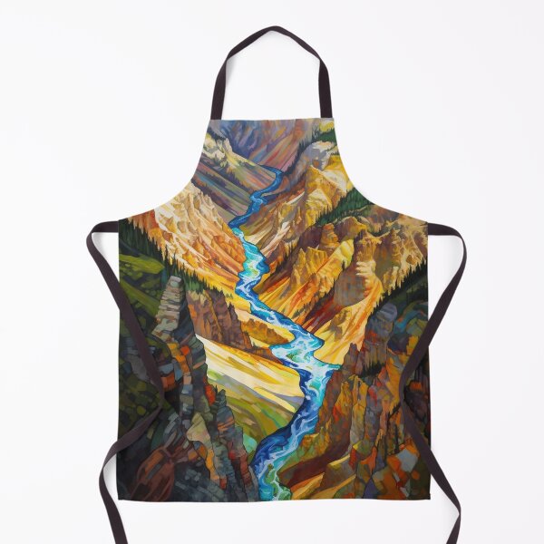 Item preview, Yellowstone National Park Waterstream, Wyoming, U.S.A, Original, AI Generated Art - A Breathtaking, Rugged American Wilderness designed and sold by studioSharonKay.