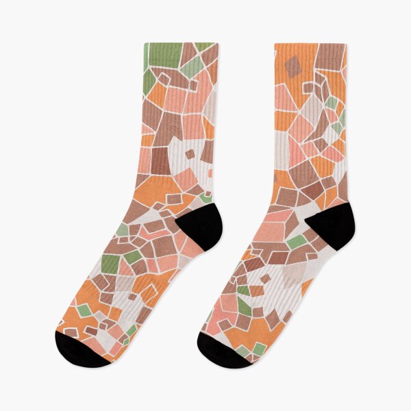 Item preview, Abstract geometric field map pattern 1. Orange and green designed and sold by Dominiquevari.