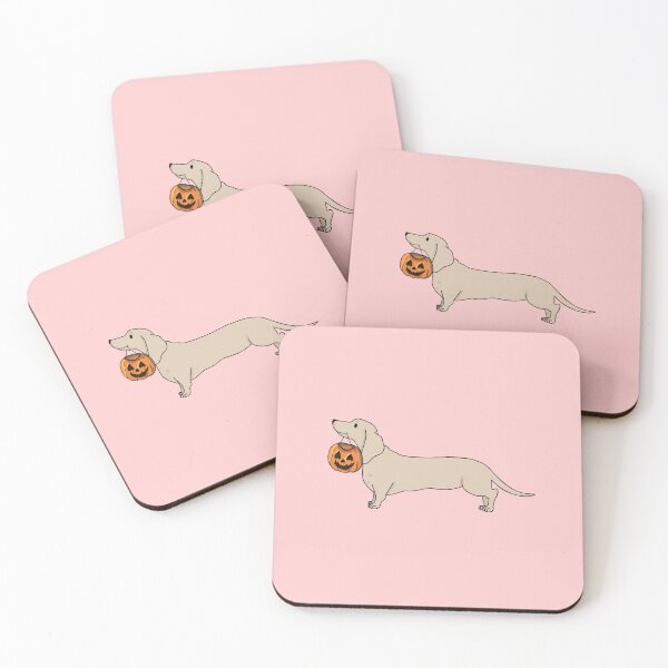 Item preview, Halloween light dachshund on pink designed and sold by Itsdomd.