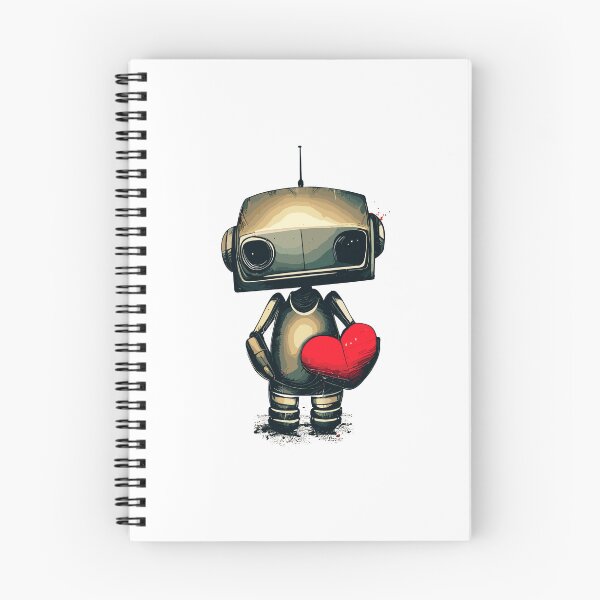 Item preview, Cute sad robot with red heart designed and sold by TomFrontierArt.
