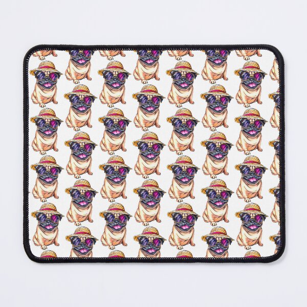 Item preview, Cute Pug Dog Wearing a Sunhat and Aviator Sunglasses designed and sold by Bookwyrm-Bazaar.