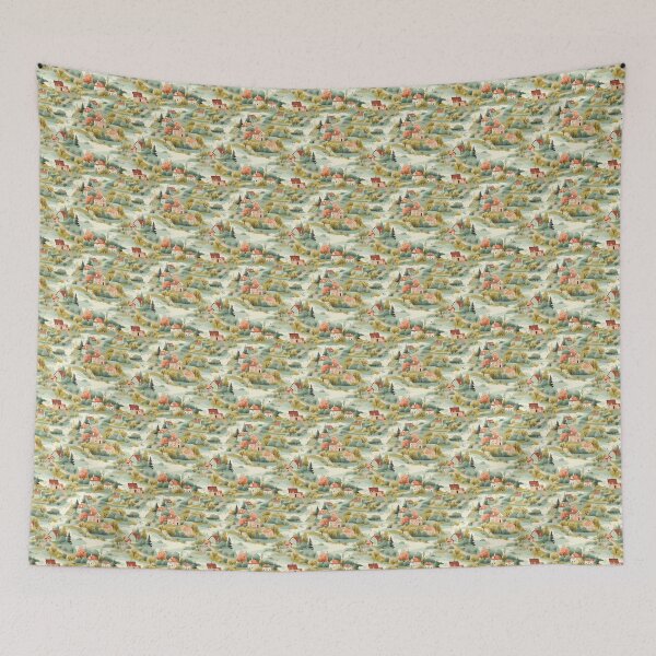 Item preview, Vintage village Digital Paper 2 designed and sold by SeamlesslyStore.