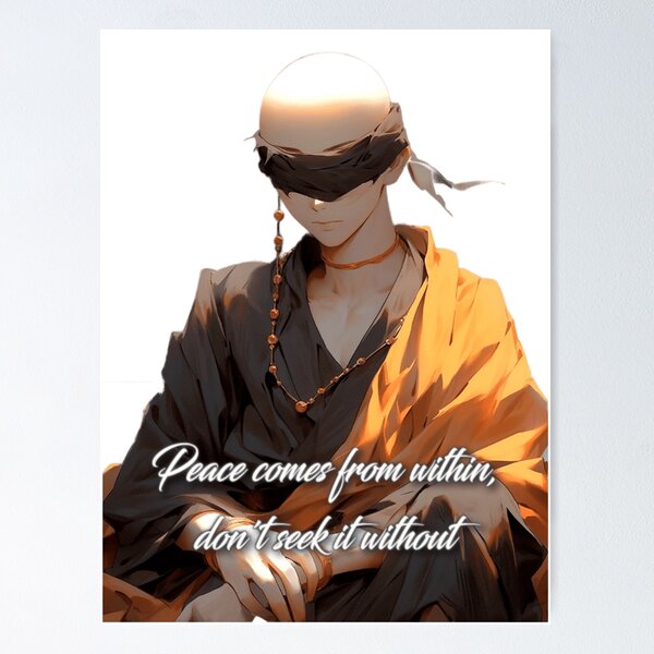Item preview, a monk with Buddha quote about peace designed and sold by Railvas.