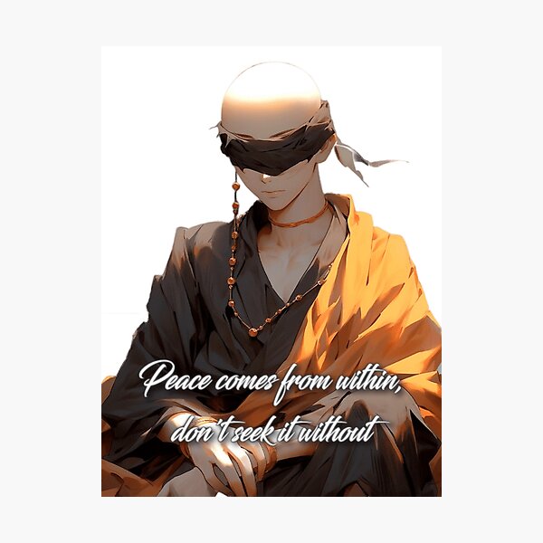 Item preview, a monk with Buddha quote about peace designed and sold by Railvas.
