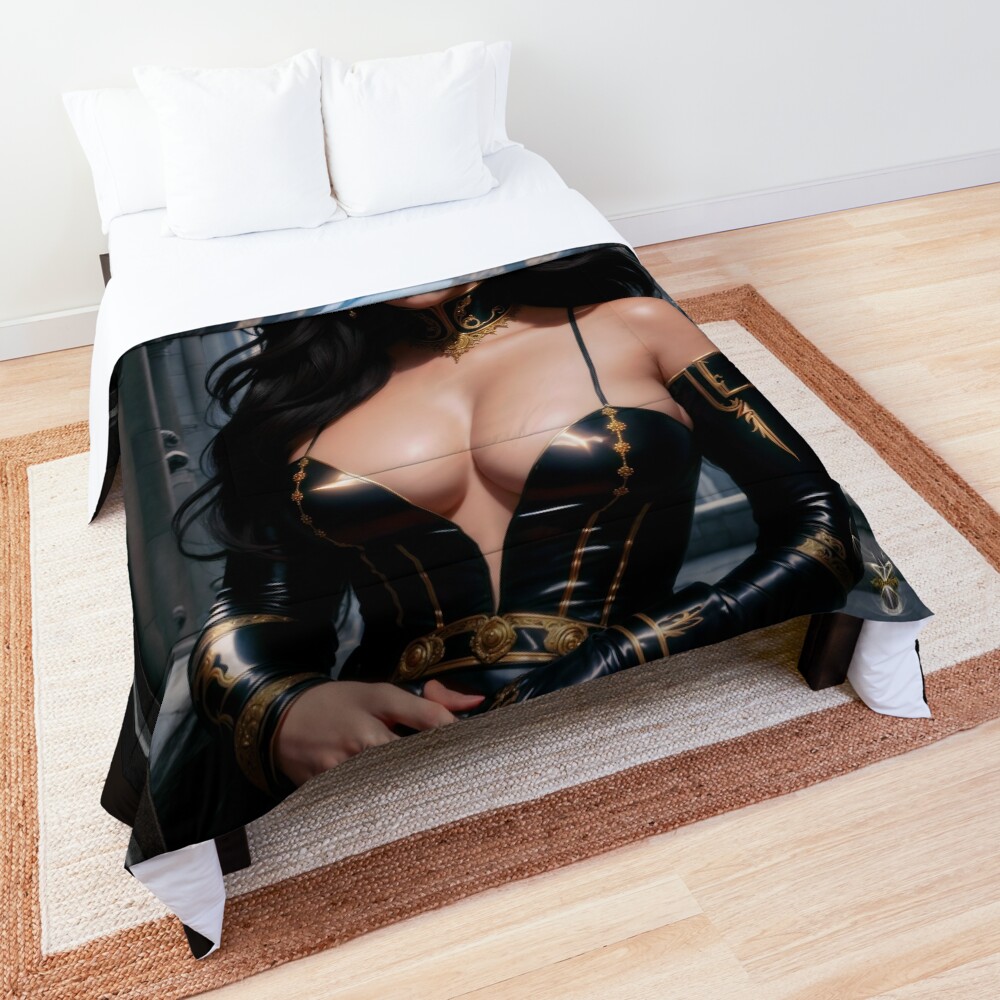 The Tenacious Astia Velai Beautiful AI Concept Art Portrait by Xzendor7 Decorative Comforter