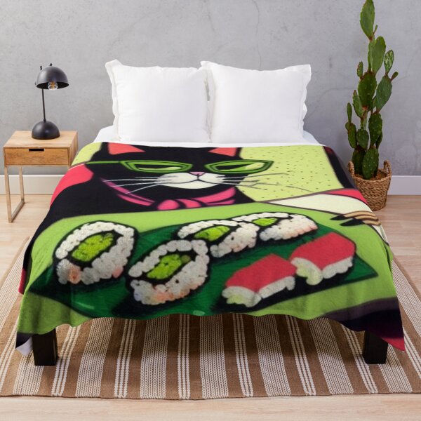 Item preview, Kitty eating sushi  designed and sold by Roxburylane.