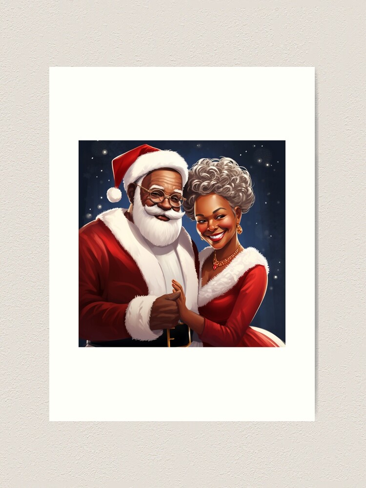 Black Santa & Mrs. Claus Christmas Wrapping Paper — the SivART Gallery