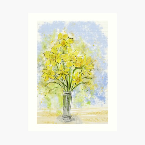 Daffodils in Sunshine Yellow Art Print