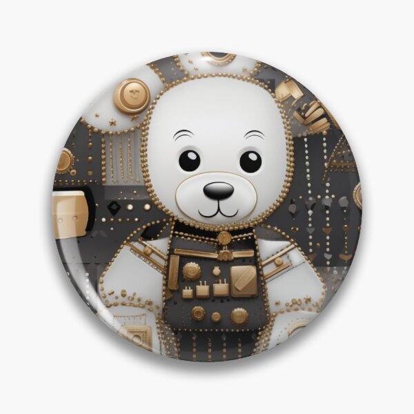 Item preview, Colorful fantasy pattern white gray gold black ornaments teddy noble designed and sold by G-M-Designs.
