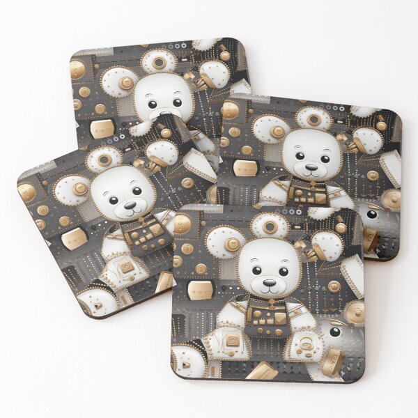 Item preview, Colorful fantasy pattern white gray gold black ornaments teddy noble designed and sold by G-M-Designs.