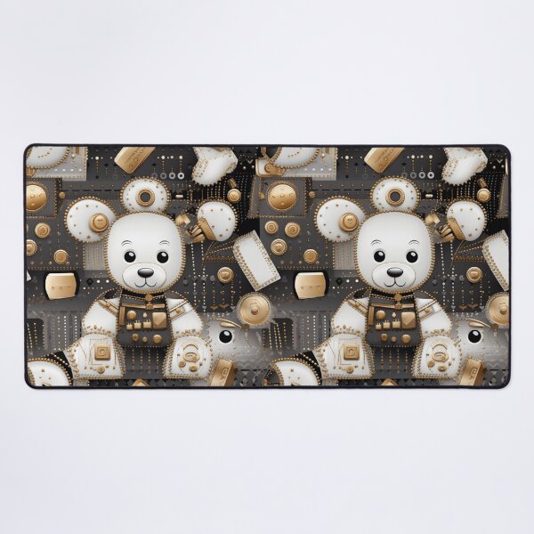 Item preview, Colorful fantasy pattern white gray gold black ornaments teddy noble designed and sold by G-M-Designs.