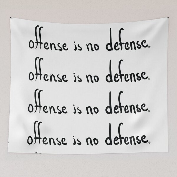 Item preview, Offense is no defense | blck script designed and sold by agnumasalis.