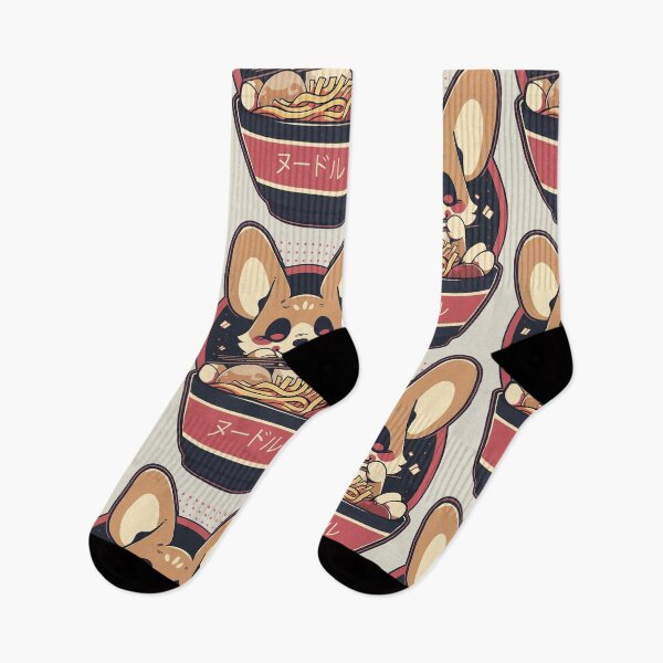 Item preview, Kawaii cute corgi eating ramen noodles designed and sold by DarkFenek.