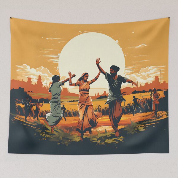 Item preview, Bhangra Dancers In Village Colourful designed and sold by PioneerX1.