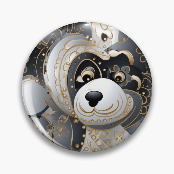 Item preview, Colorful fantasy pattern white gray gold black ornaments teddy noble designed and sold by G-M-Designs.