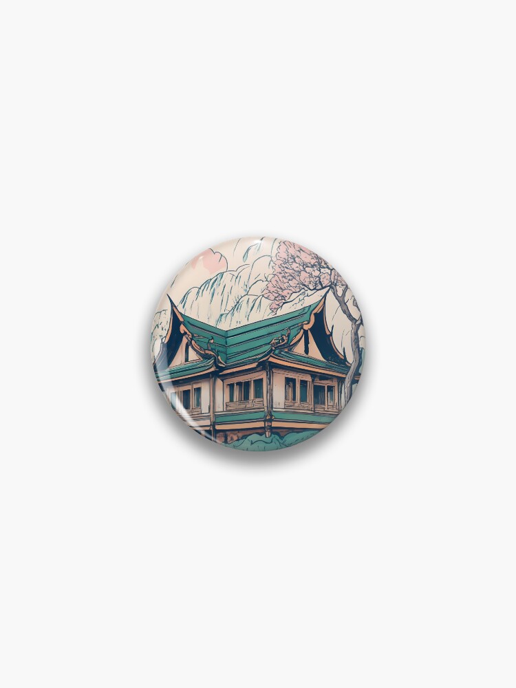 Thumbnail 1 of 3, Pin, Old Traditional Thailand house Baan Drawing designed and sold by Patricks-Art.