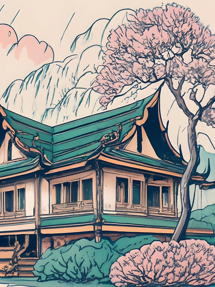 Thumbnail 4 of 4, iPhone Case, Old Traditional Thailand house Baan Drawing designed and sold by Patricks-Art.