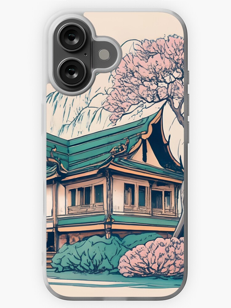 Thumbnail 1 of 5, iPhone Case, Old Traditional Thailand house Baan Drawing designed and sold by Patricks-Art.