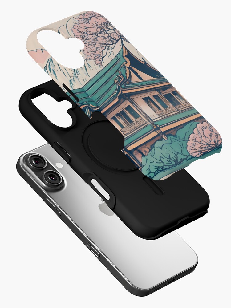 Thumbnail 2 of 4, iPhone Case, Old Traditional Thailand house Baan Drawing designed and sold by Patricks-Art.
