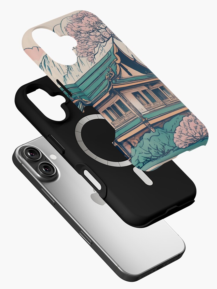 Thumbnail 2 of 4, iPhone Case, Old Traditional Thailand house Baan Drawing designed and sold by Patricks-Art.