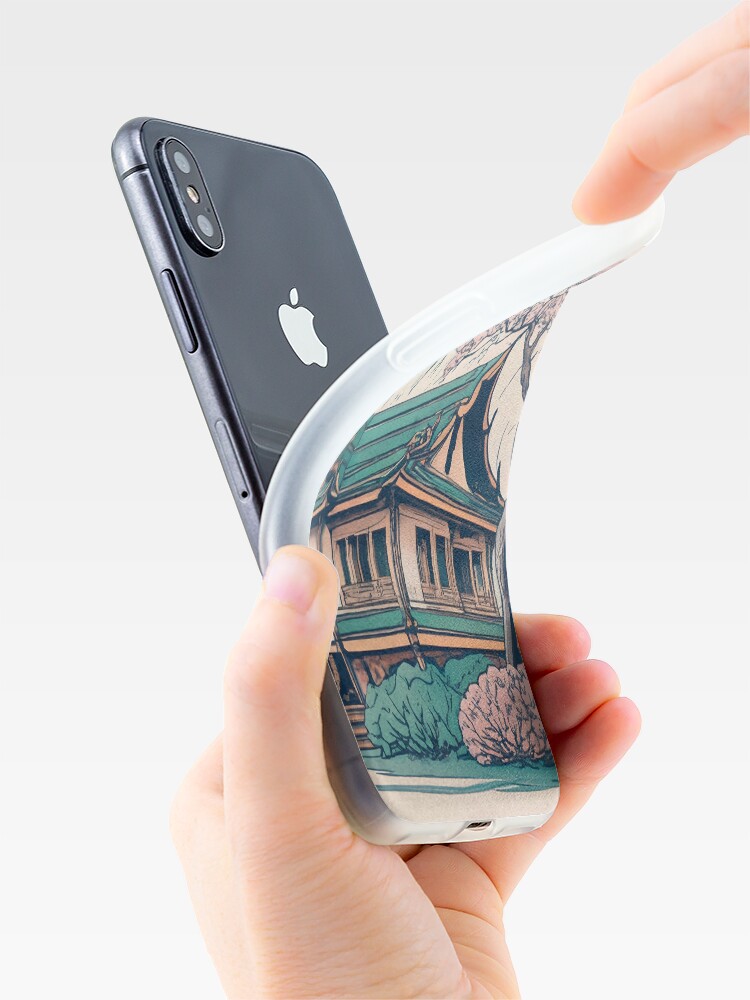 Thumbnail 4 of 5, iPhone Case, Old Traditional Thailand house Baan Drawing designed and sold by Patricks-Art.