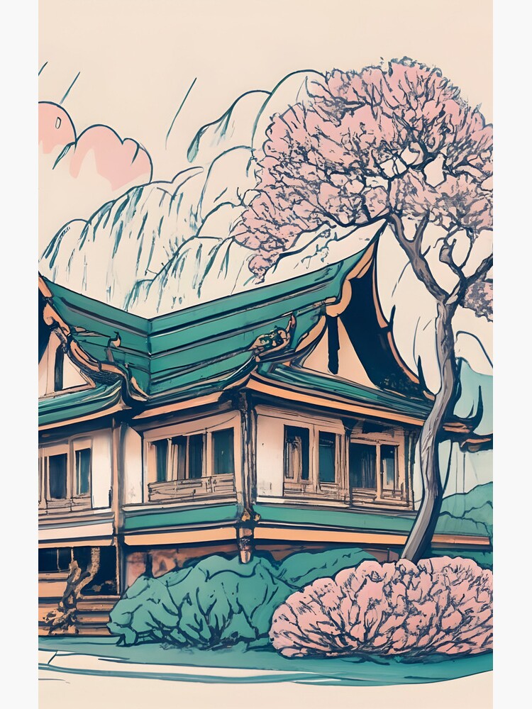 Thumbnail 4 of 4, Samsung Galaxy Phone Case, Old Traditional Thailand house Baan Drawing designed and sold by Patricks-Art.