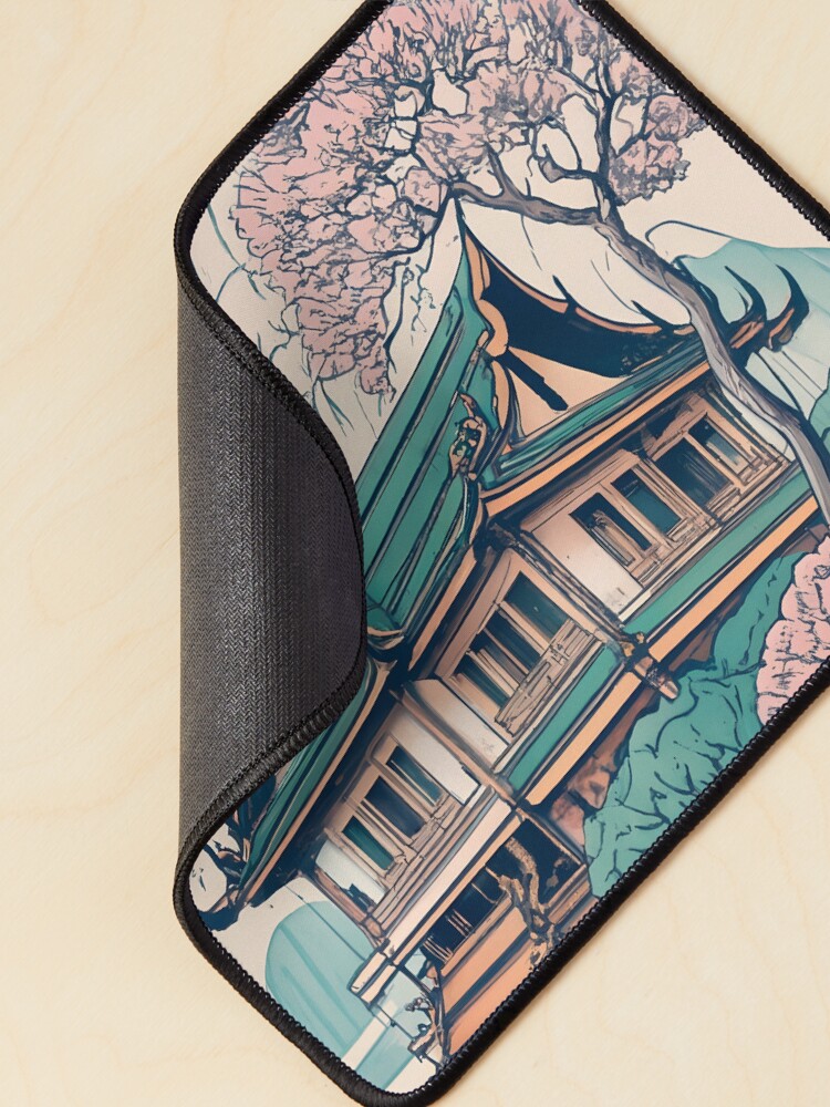 Thumbnail 2 of 5, Mouse Pad, Old Traditional Thailand house Baan Drawing designed and sold by Patricks-Art.