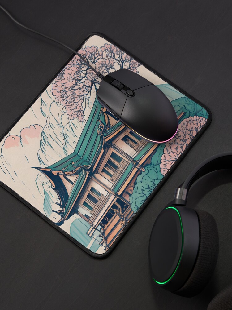 Thumbnail 4 of 5, Mouse Pad, Old Traditional Thailand house Baan Drawing designed and sold by Patricks-Art.