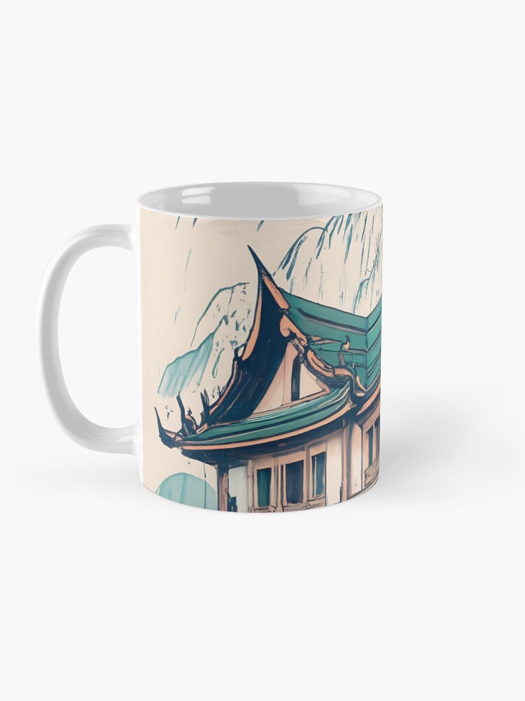 Thumbnail 3 of 6, Coffee Mug, Old Traditional Thailand house Baan Drawing designed and sold by Patricks-Art.