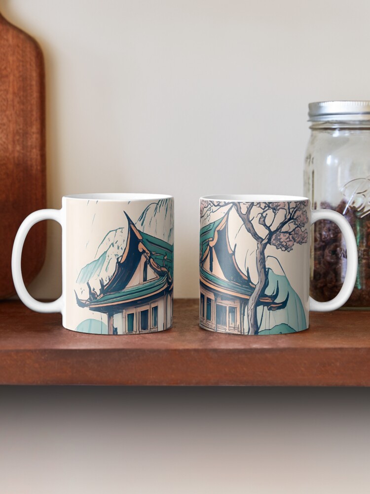 Thumbnail 2 of 6, Coffee Mug, Old Traditional Thailand house Baan Drawing designed and sold by Patricks-Art.