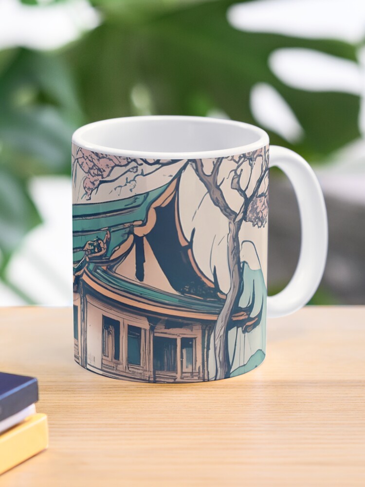 Thumbnail 1 of 6, Coffee Mug, Old Traditional Thailand house Baan Drawing designed and sold by Patricks-Art.