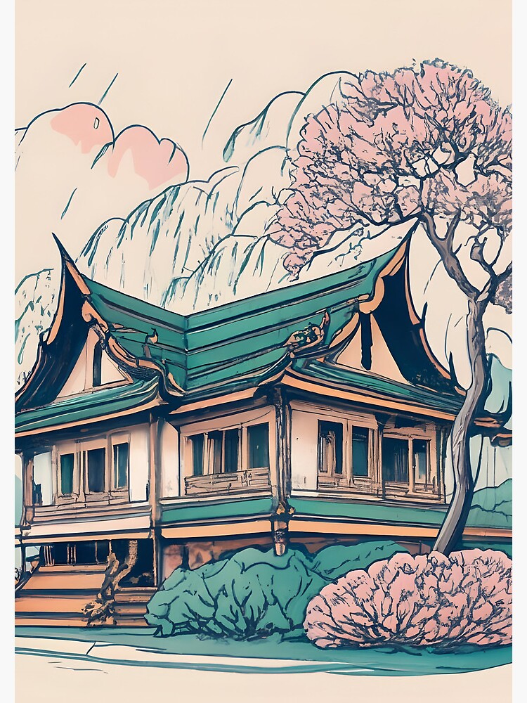 Thumbnail 3 of 3, Journal, Old Traditional Thailand house Baan Drawing designed and sold by Patricks-Art.