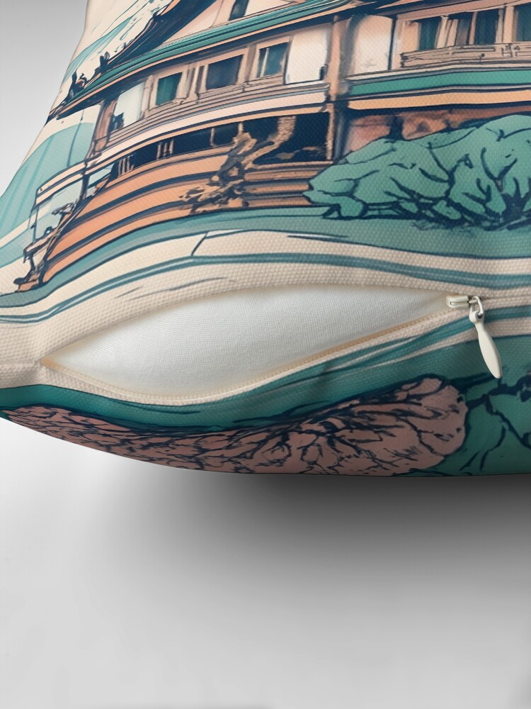 Thumbnail 2 of 4, Pillow, Old Traditional Thailand house Baan Drawing designed and sold by Patricks-Art.