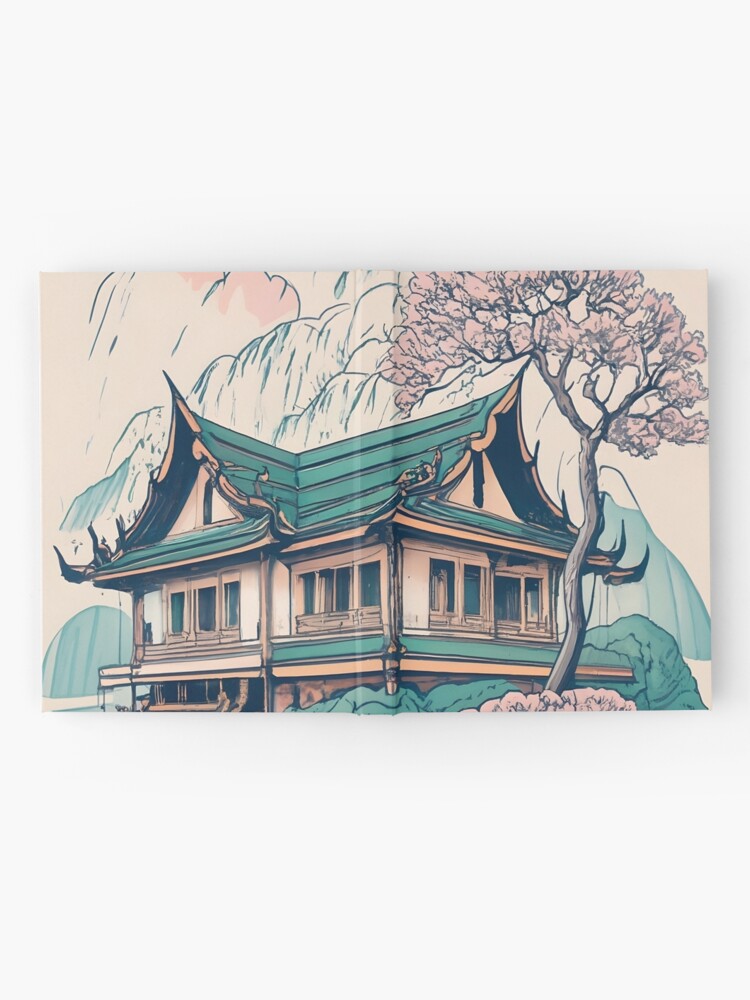 Thumbnail 2 of 3, Journal, Old Traditional Thailand house Baan Drawing designed and sold by Patricks-Art.
