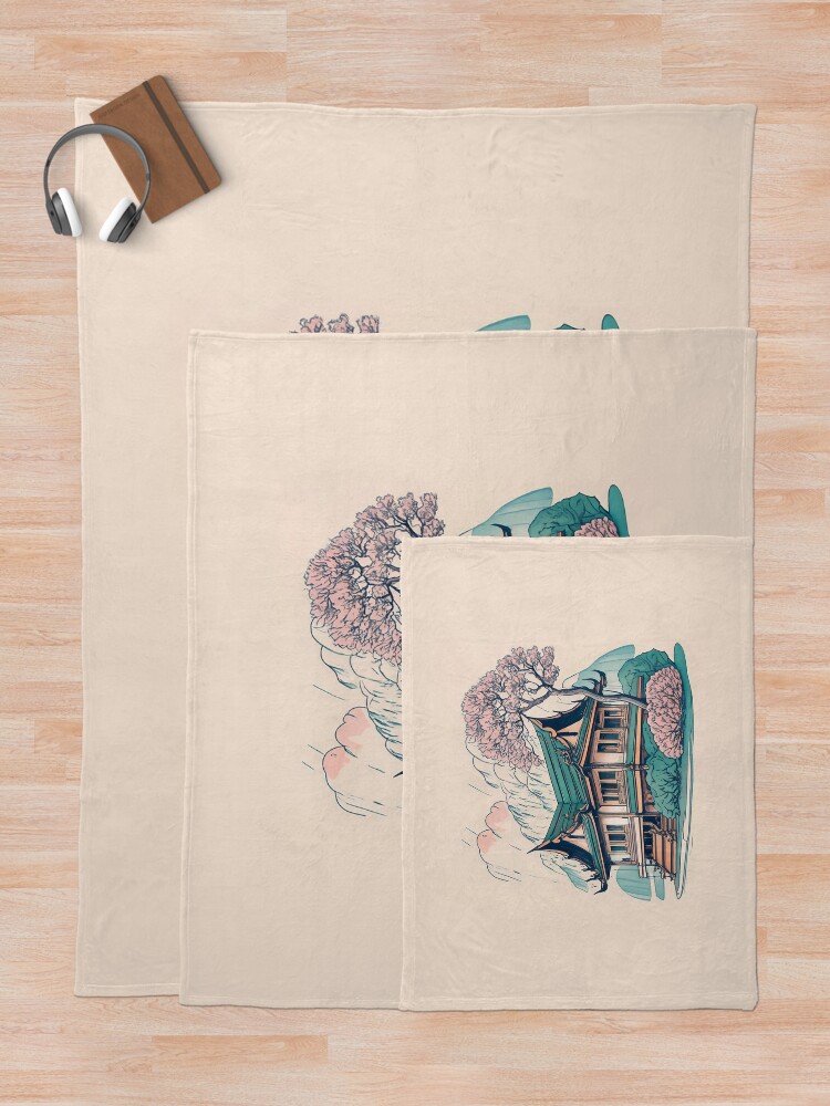 Thumbnail 5 of 6, Throw Blanket, Old Traditional Thailand house Baan Drawing designed and sold by Patricks-Art.