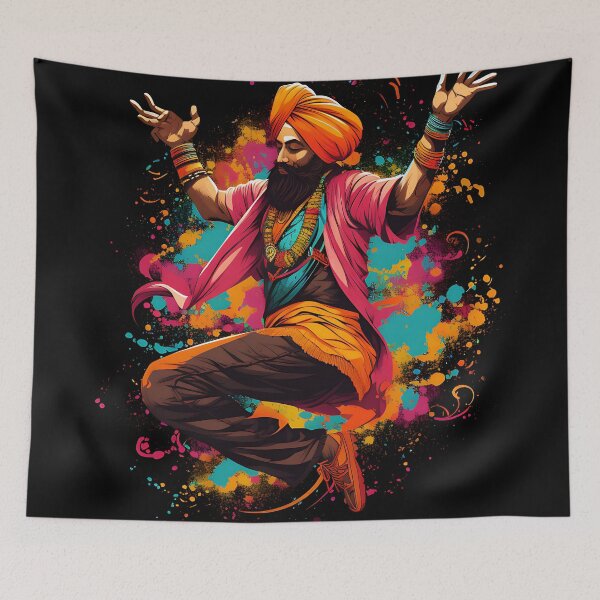 Item preview, Colourful Bhangra Dancer Art designed and sold by PioneerX1.