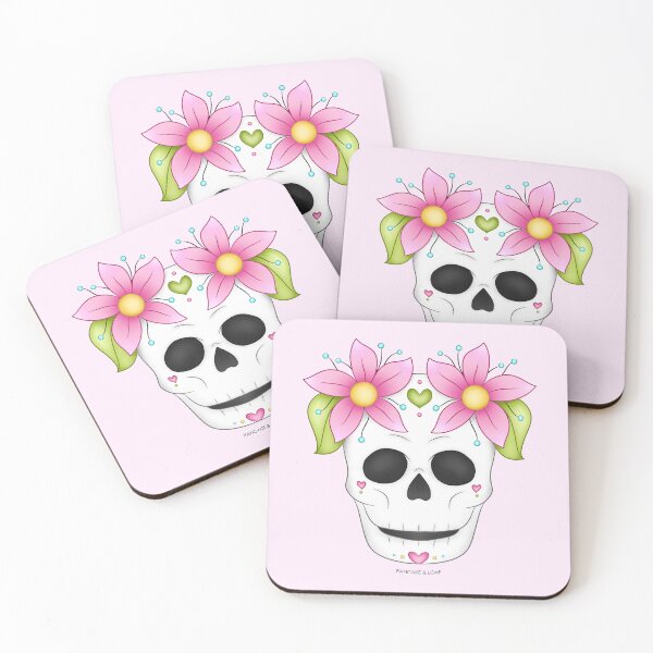 Item preview, Pink Decorated Flower Skull designed and sold by PancakeAndLoaf.