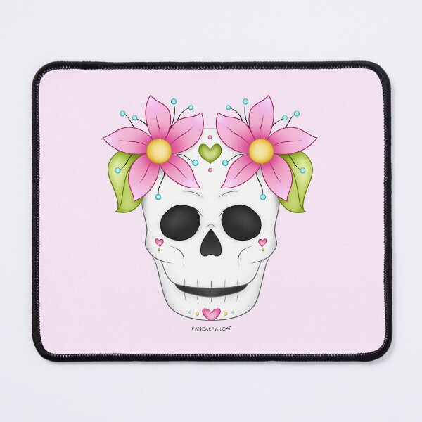 Item preview, Pink Decorated Flower Skull designed and sold by PancakeAndLoaf.