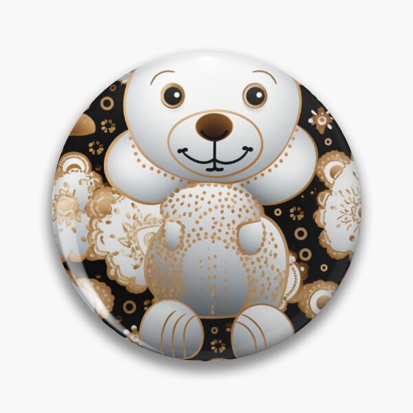 Item preview, Colorful fantasy pattern white gray gold black ornaments teddy noble designed and sold by G-M-Designs.