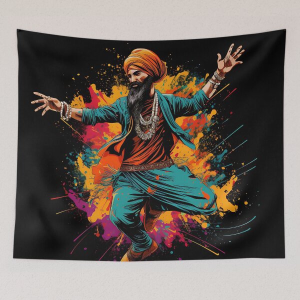 Item preview, Colourful Bhangra Dancer Art designed and sold by PioneerX1.