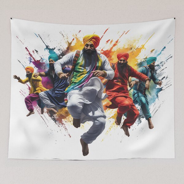 Item preview, Colourful Bhangra Dancers Art designed and sold by PioneerX1.