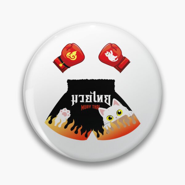 Item preview, Muay Thai White Cat Fighter designed and sold by AGIBISHOP.